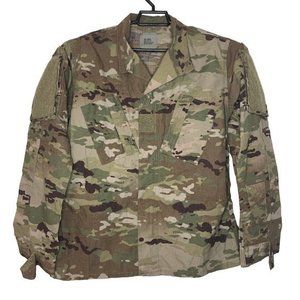 Military‎ Jacket Mens Green Camouflage Full Zip Sz Small Tactical Combat Shirt